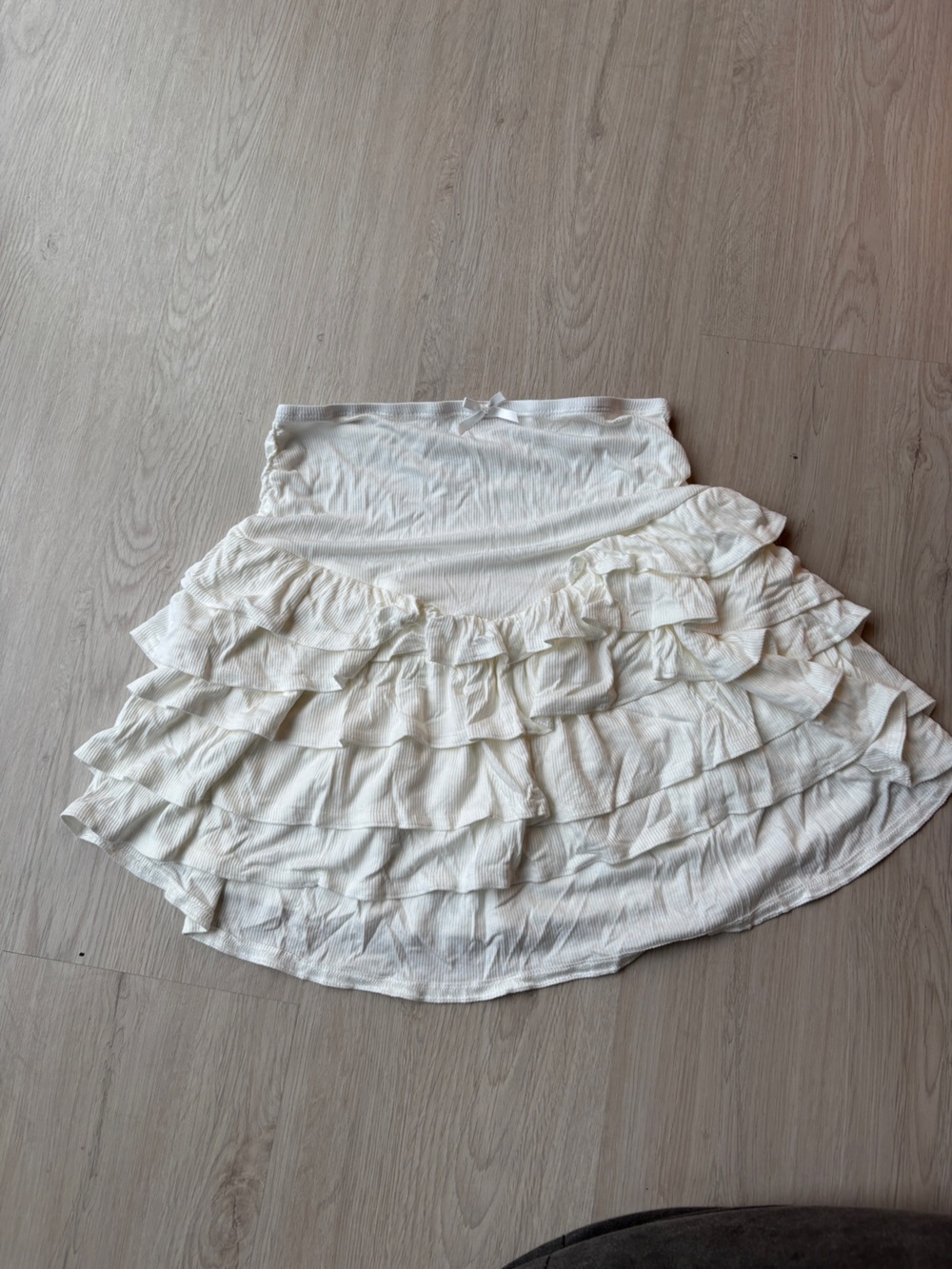 White Ruffled Tiered Skirt